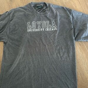 Yikes LOYOLA men's tee shirt. Color grey with white lettering. Size XXL.